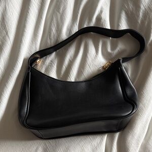 Black faux Leather Shoulder Bag